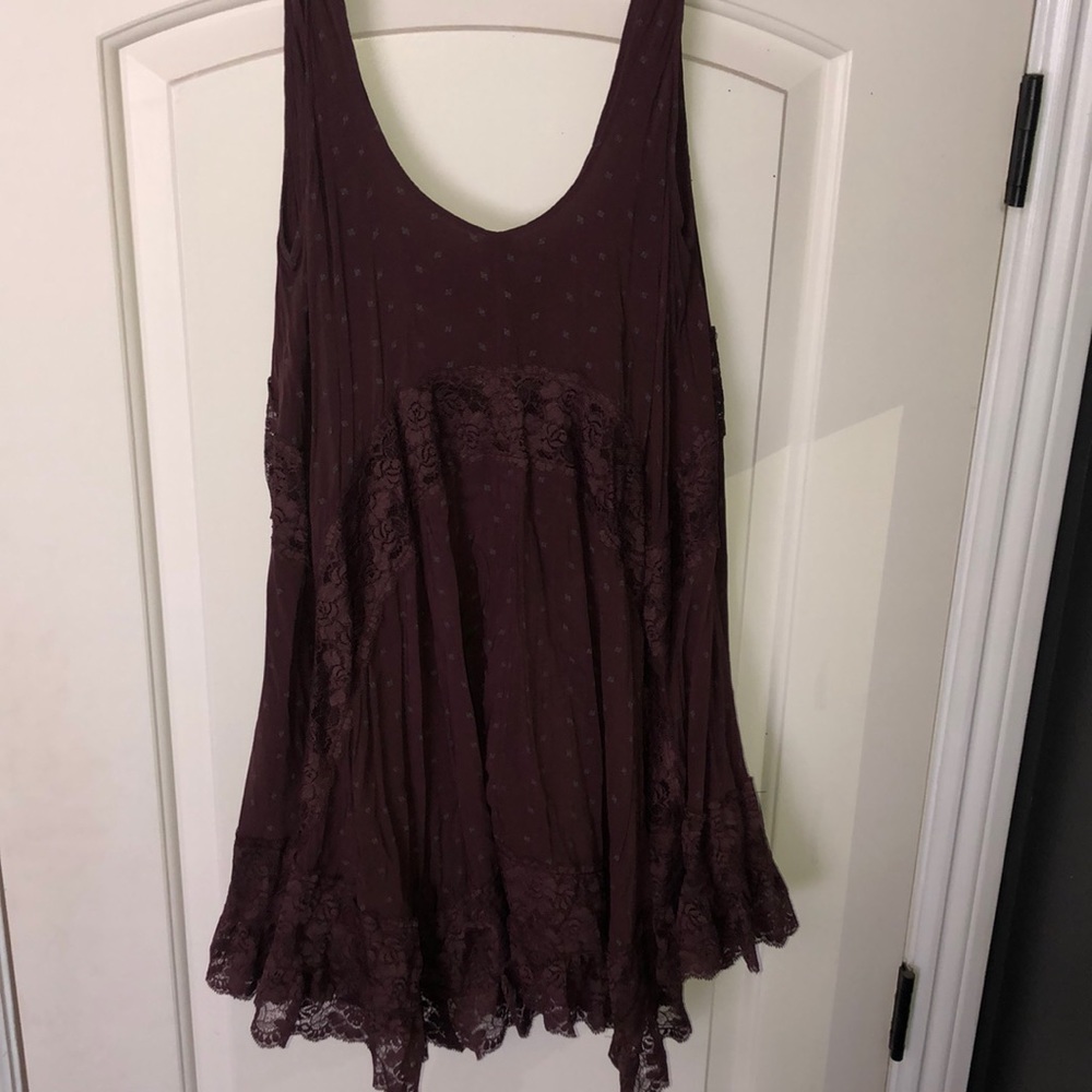 Free people flowy maroon dress.